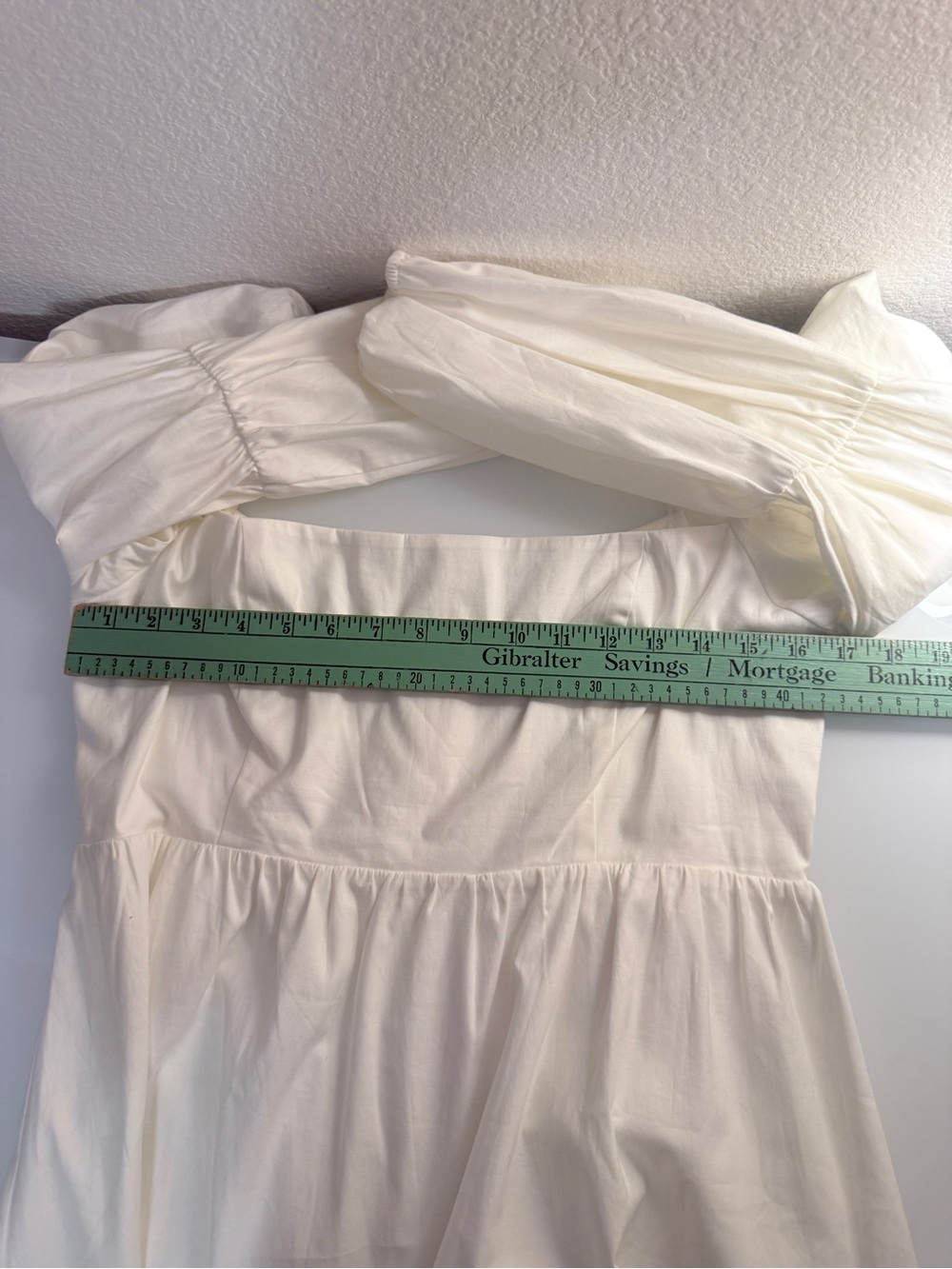 Reformation Cream Puff Long Sleeve Square-Neck Mini Dress Size 12 - Picture 4 of 7